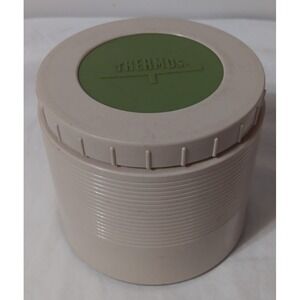 Vintage Thermos Insulated Jar Food Container King-Seeley Model 1155 Green Beige